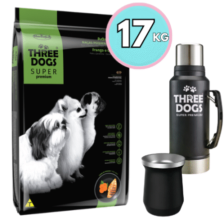 THREE DOGS Adultos – Razas Pequeñas y Mini 15+2kg + Termo o Mate