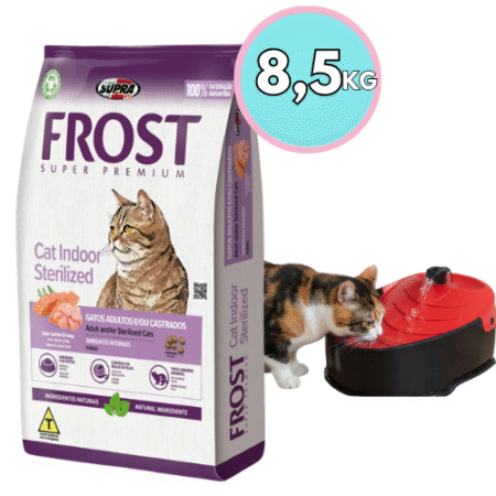 FROST Cat Indoor Gato 7,5+1 Kg + Bebedero tipo fuente