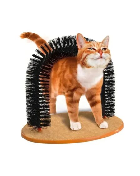 Rascador Tipo Arco + Cepillo Relajante Para Gatos Juguete